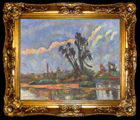 framed  Paul Cezanne Ufer der Oise, ta009-2